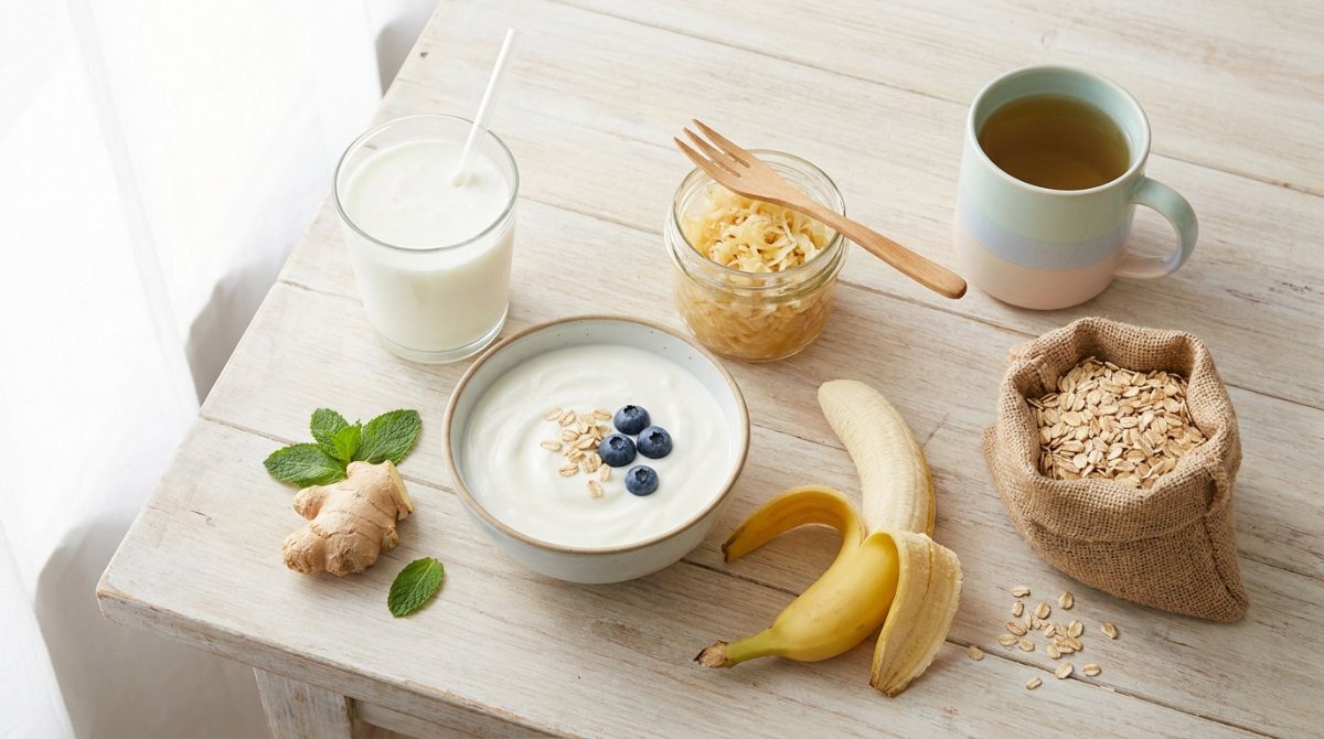 Bağırsak sağlığını destekleyen besinler: kefir, yoğurt, muz, yulaf, zencefil ve nane çayı